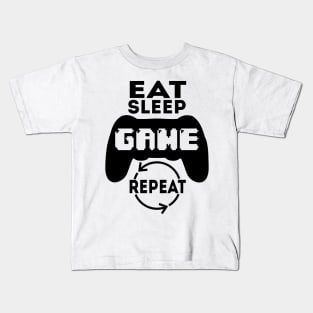 Eat sleep game repeat Kids T-Shirt